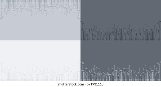 Set of flat circuit board vector illustration background
