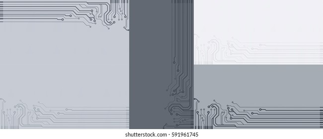 Set of flat circuit board vector illustration background