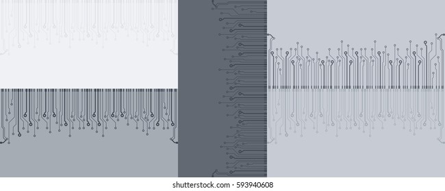 Set of flat circuit board vector illustration background. Microchip vector wallpaper