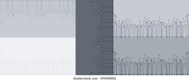 Set of flat circuit board vector illustration background. Microchip vector wallpaper