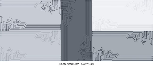 Set of flat circuit board vector illustration background. Microchip vector wallpaper