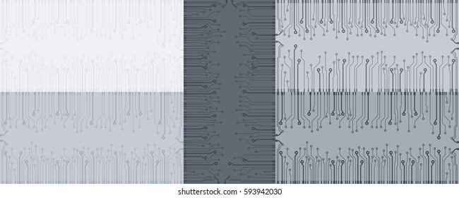 Set of flat circuit board vector illustration background. Microchip vector wallpaper