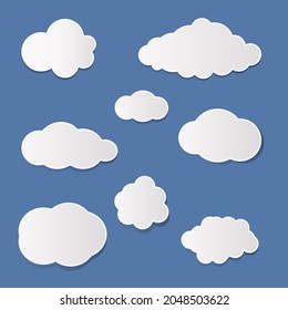 Set of flat clouds on day sky.