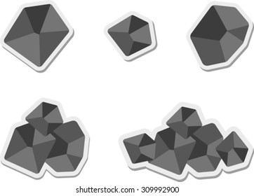 Set of flat coal icon