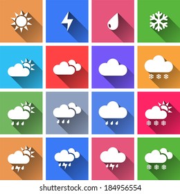 Set of flat color buttons. Vector illustration