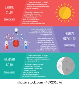 Set of flat color design web banners. Concepts web banner and printed materials. Vector illustration.