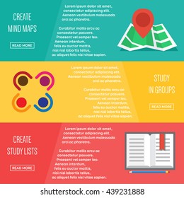 Set of flat color design web banners. Concepts web banner and printed materials. Vector illustration.