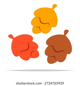 Conjunto de conos de pino de color plano ilustración aislada de Vector