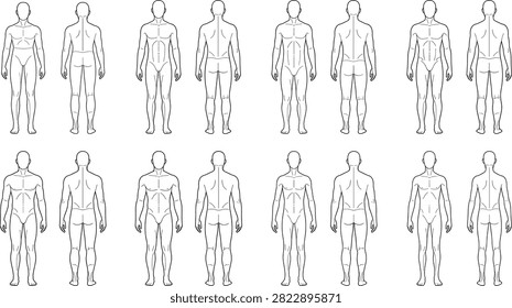 Set flat color vector