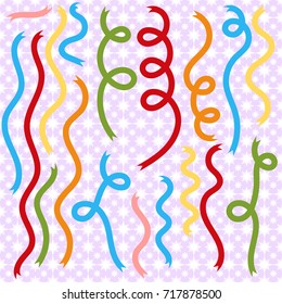 Set of flat colored isolated ribbons. Suitable for design.