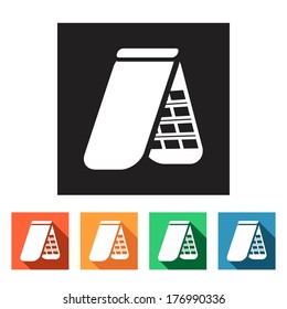 Set of flat colored simple icons (phone, telephone, communication), vector illustration