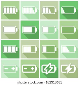 Set of flat colored simple web icons 