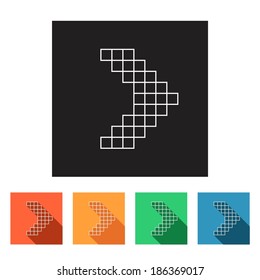 Set of flat colored simple web icons (arrows), vector illustration