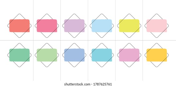 Set of flat colorful brush speech vector. Banners, price tags, stickers, posters, badges.
