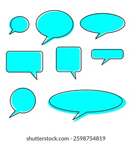 Set of flat colorful bubble speech vector. 