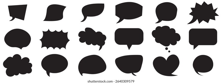 Set of flat colorful bubble speech vector. Banners, price tags, stickers, posters, badges. Isolated on white background.
