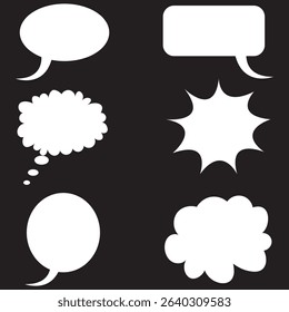 Set of flat colorful bubble speech vector. Banners, price tags, stickers, posters, badges. Isolated on white background.