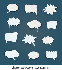 A set of flat comic bubbles.