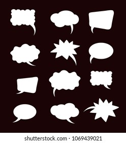 A set of flat comic bubbles.