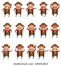 Set of flat Cowboy icons