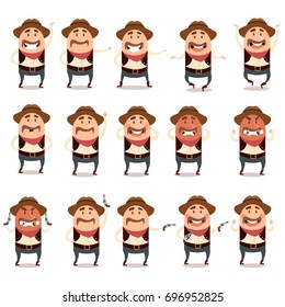 Set of flat Cowboy icons2