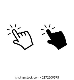 Set of flat cursor icons in hand form