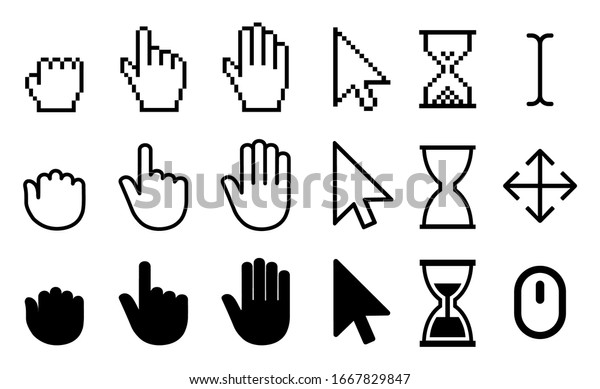 Set Flat Cursor Icons Stock Vector Stock Vector (Royalty Free ...