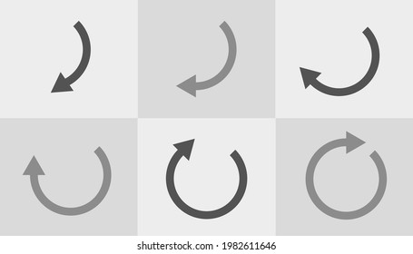Conjunto de estilo de flecha de diseño plano aislado sobre fondo blanco. Vector