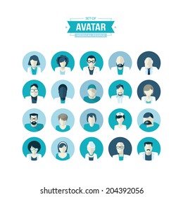 Set of flat design avatar icons for medicine  