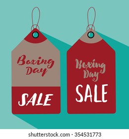 Set of flat design Boxing Day sale tags. EPS 10 vector illustration.