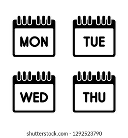 Set flat design calendar page pictogram icon for website. Simple flat pictogram for business, marketing, internet concept. Vector illustration EPS.8 EPS.10