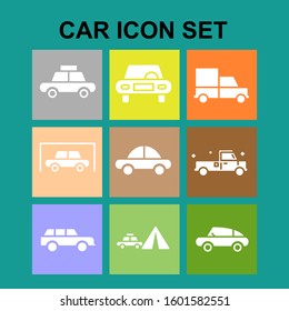 Set of flat design car icons. Vector illustration