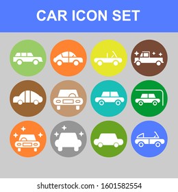 Set of flat design car icons. Vector illustration