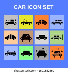 Set of flat design car icons. Vector illustration
