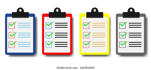 Set of Flat design of clipboard and checklist document vector