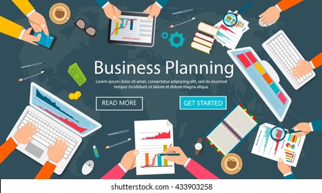 set of flat design concept for financial report and human resources,vector banner,web advertising.