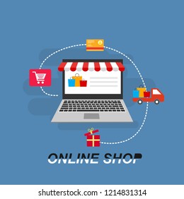Set of flat design concept icons for online shopping. Icons for online shopping,business,vector illustration.