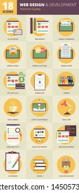Set of flat design concept icons for web and mobile services and apps.