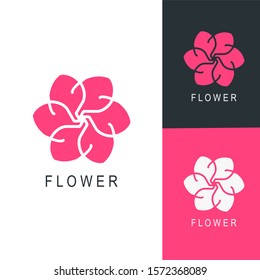 Set of flat design concept icons for Abstract elegant flower logo . Universal creative premium symbol. Graceful jewel vector sign. Modern vector illustration 