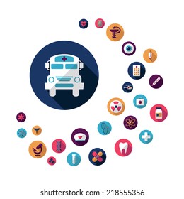 Set of flat design concept icons for medicine