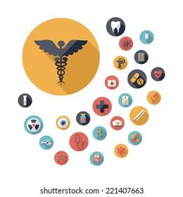 Set of flat design concept icons for medicine