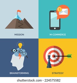 Set of flat design concept icons. Vector illustration