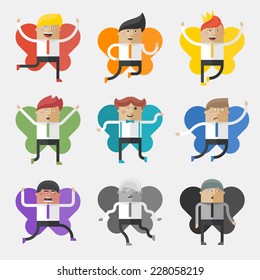 Set of flat design concept icons - office fairies