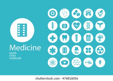 Set of flat design concept icons for medicine