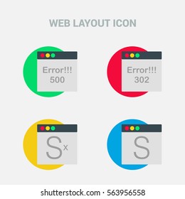 Set of flat design concept icons for web and mobile services and apps. Icons for web design, seo, social media and pay per click internet advertising template layout design