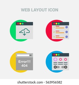 Set of flat design concept icons for web and mobile services and apps. Icons for web design, seo, social media and pay per click internet advertising template layout design