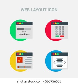 Set of flat design concept icons for web and mobile services and apps. Icons for web design, seo, social media and pay per click internet advertising template layout design