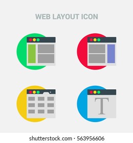 Set of flat design concept icons for web and mobile services and apps. Icons for web design, seo, social media and pay per click internet advertising template layout design