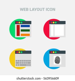 Set of flat design concept icons for web and mobile services and apps. Icons for web design, seo, social media and pay per click internet advertising template layout design