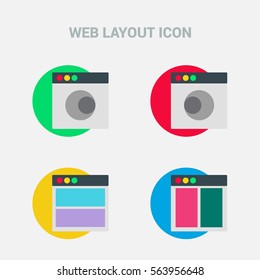 Set of flat design concept icons for web and mobile services and apps. Icons for web design, seo, social media and pay per click internet advertising template layout design